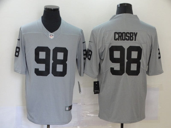 Men's Las Vegas Raiders Maxx Crosby #98 Gray Inverted Legend Jersey