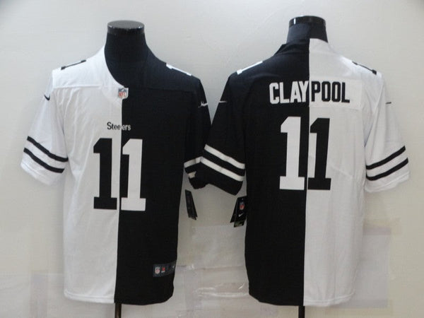 Men's Pittsburgh Steelers Chase Claypool #11 Black/White Game Jersey