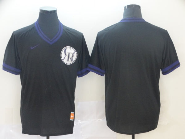 Men's Colorado Rockies Black Alternate Replica Blank Jersey