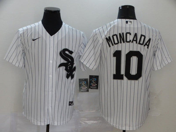 Men's Chicago White Sox Yoan Moncada #10 White Replica Baseball Jersey