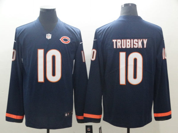 Men's Chicago Bears Mitch Trubisky #10 Navy Team Game Jersey