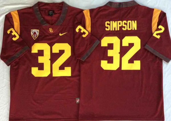 Men's USC Trojans O.J. Simpson #32 Cardinal Alumni Player Game Jersey