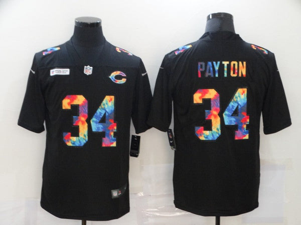 Men's Chicago Bears Walter Payton #34 Black Team Game Jersey