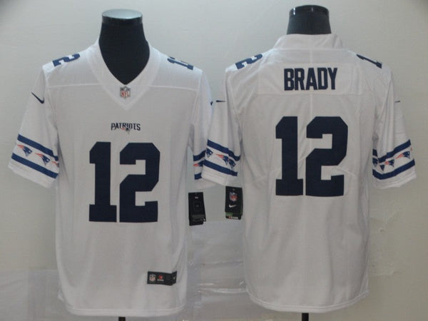 Men's New England Patriots Tom Brady #12 White Game Jersey