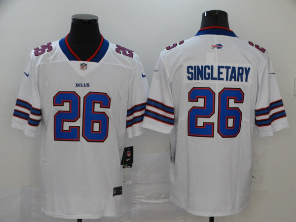 Men's Buffalo Bills Devin Singletary #26 White Game Player Jersey