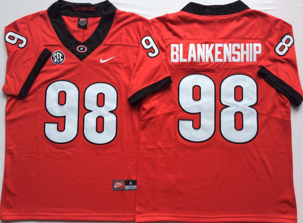 Men's Georgia Bulldogs Rodrigo Blankenship #98 Red Player Game Jersey