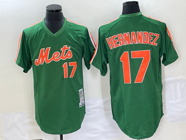 Men's New York Mets Keith Hernandez #17 Green Replica Team Jersey