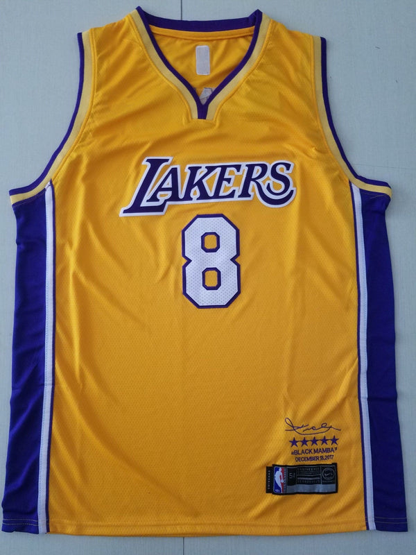 Men's Los Angeles Lakers Kobe Bryant Yellow #8 Swingman Player Jersey