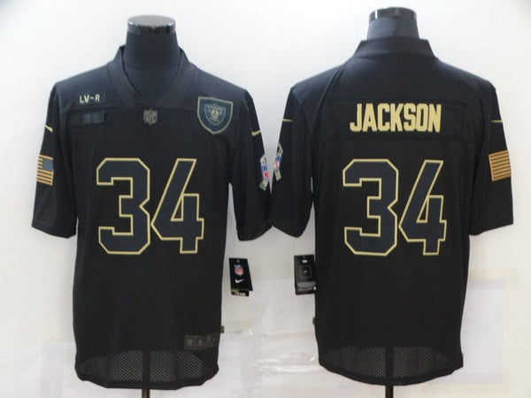 Men's Las Vegas Raiders #34 Bo Jackson Black Game Player Jersey