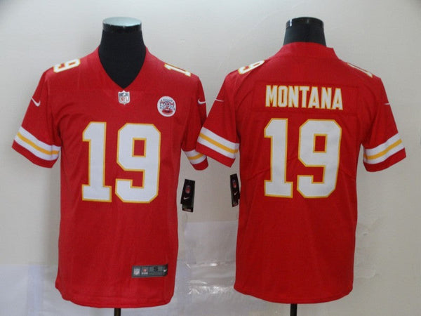 Men's Kansas City Chiefs Joe Montana #19 Red Game Player Jersey