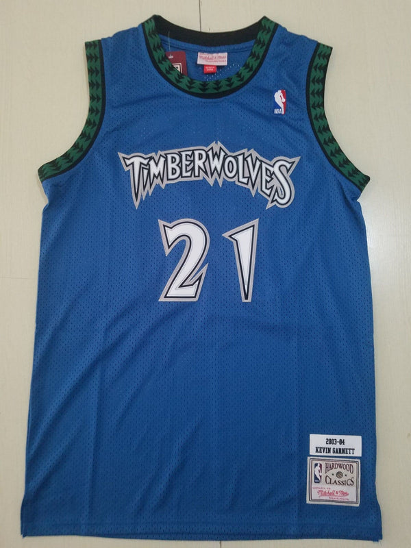 Men's Minnesota Timberwolves #21 Kevin Garnett Hardwood Classics Swingman Jersey