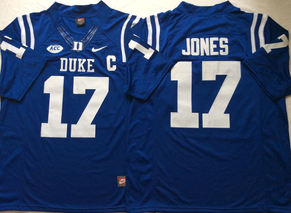 Men's Duke Blue Devils Daniel Jones #17 Blue Player Game Jersey