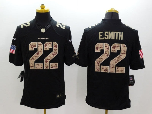 Men's Dallas Cowboys Emmitt Smith #22 Black Game Player Jersey