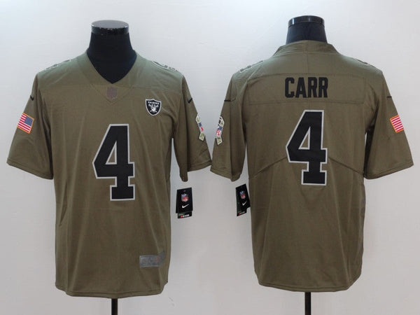 Men's Las Vegas Raiders Derek Carr #4 Brown Game Player Jersey