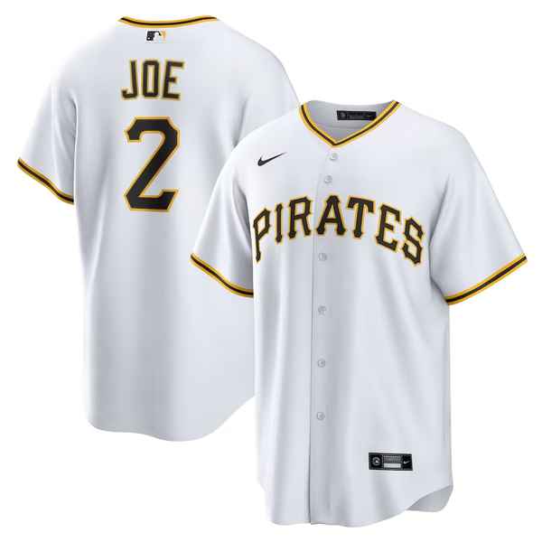 Men's Pittsburgh Pirates Connor Joe #2 White Home Replica Jersey