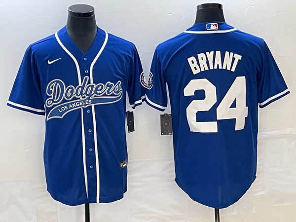 Men's Los Angeles Dodgers Kobe Bryant #24 Royal Player Jersey Joint Edition