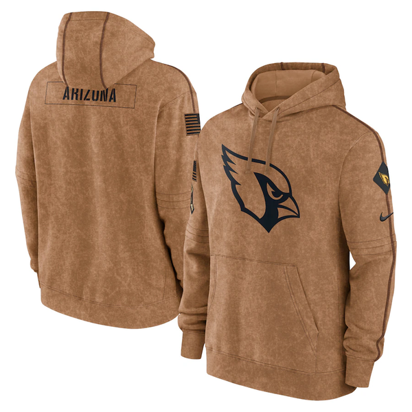 Men's Arizona Cardinals Brown 2023 Salute To Service Club Pullover Hoodie