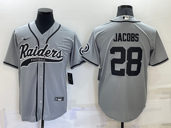 Men's Las Vegas Raiders Josh Jacobs #28 Gray Game Jersey Joint Edition