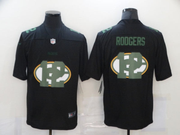 Men's Green Bay Packers Aaron Rodgers #12 Black Team Game Jersey