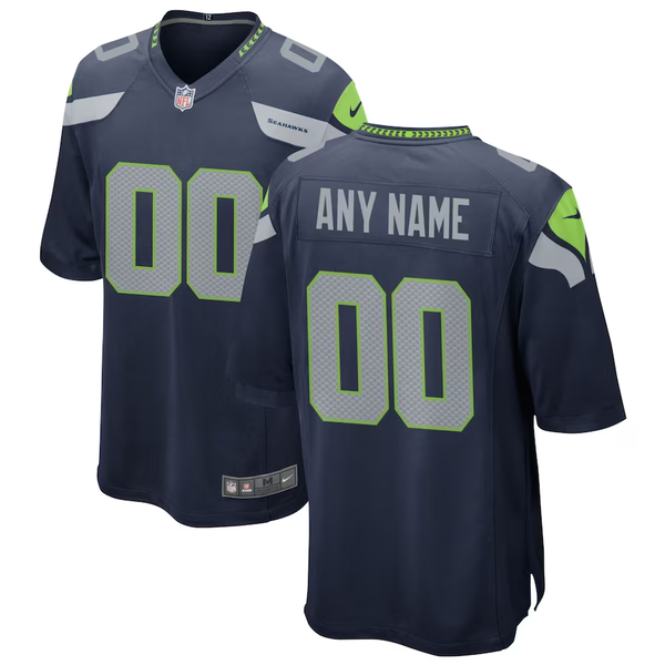 Custom Seattle Seahawks College Navy Game Jersey