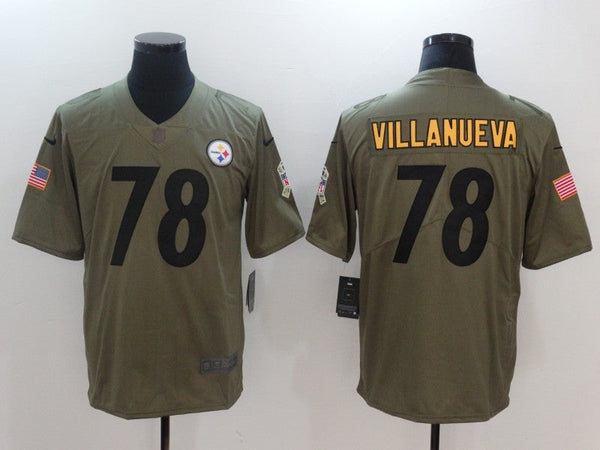 Men's Pittsburgh Steelers Alejandro Villanueva #78 Brown Player Game Jersey