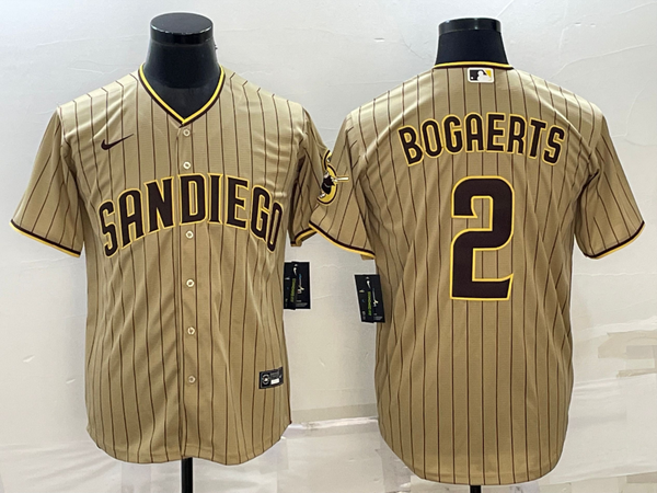 Men's San Diego Padres Xander Bogaerts #2 Tan Replica Player Jersey