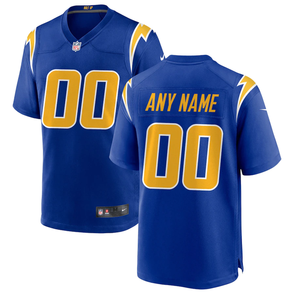 Custom Los Angeles Chargers Royal Alternate Game Jersey