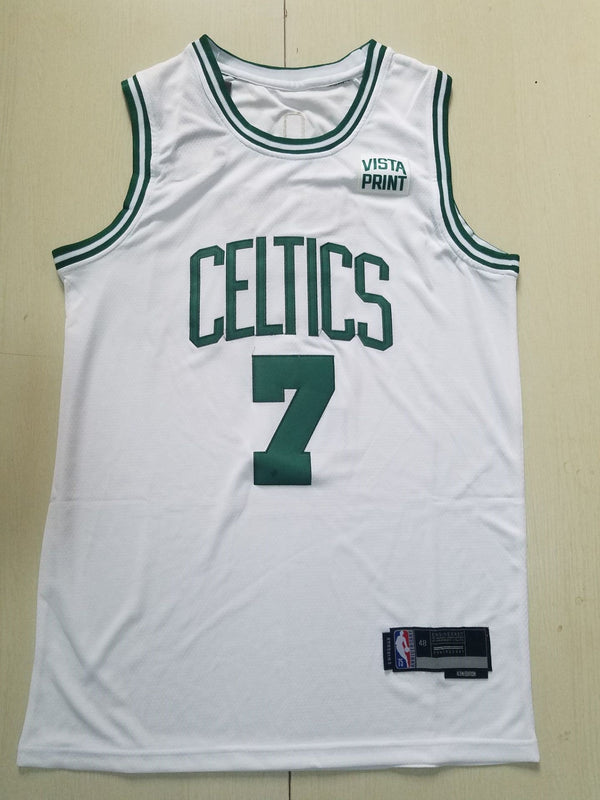 Men's Boston Celtics Jaylen Brown #7 NBA White Replica Jersey