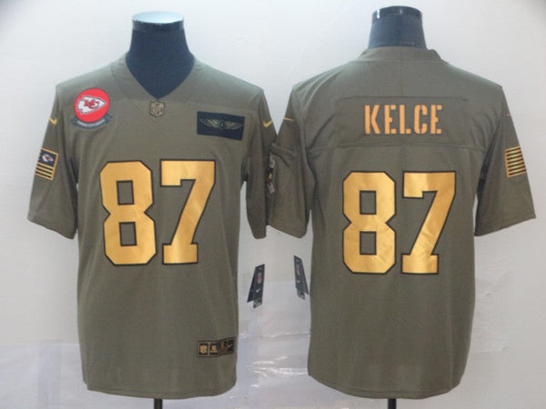 Men's Kansas City Chiefs Travis Kelce #87 Brown Player Game Jersey