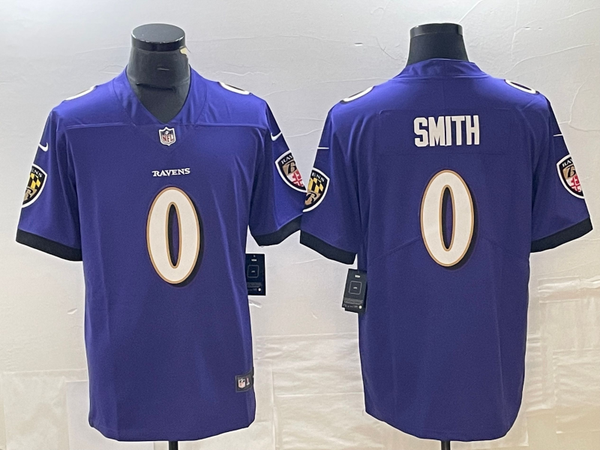 Men's Baltimore Ravens Roquan Smith #0 Purple Team Game Jersey