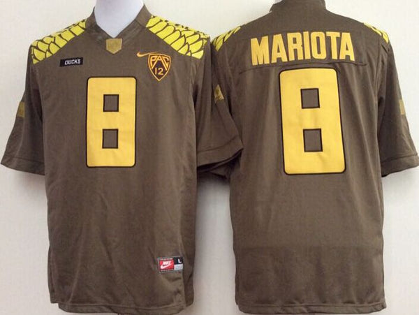 Men's Oregon Ducks Marcus Mariota #8 Brown Player Jersey