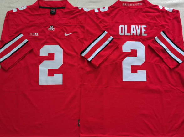 Men's Ohio State Buckeyes Chris Olave #2 Scarlet Player Game Jersey