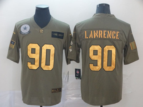 Men's Dallas Cowboys DeMarcus Lawrence #90 Brown Game Player Jersey