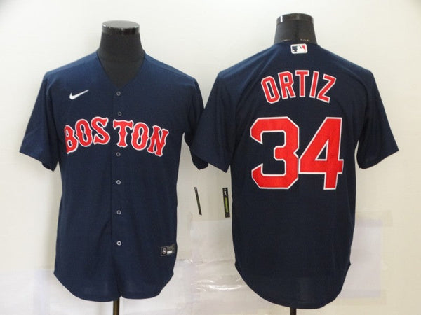 Men's Boston Red Sox David Ortiz #34 Navy Replica Baseball Jersey