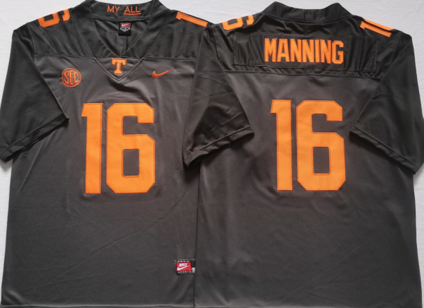 Men's Tennessee Volunteers Peyton Manning #16 Black Player Jersey