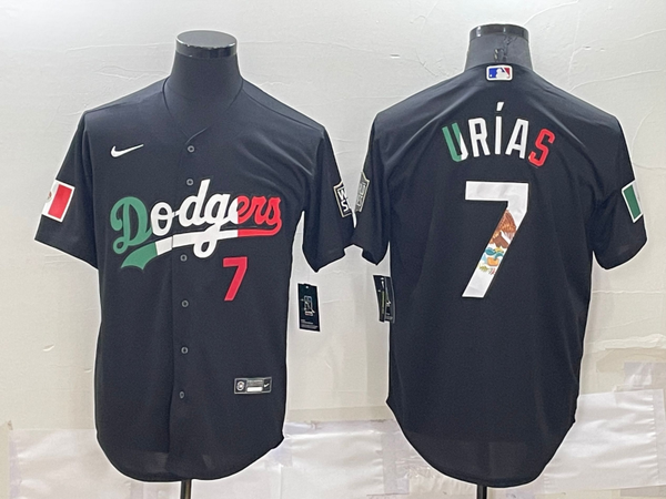 Men's Los Angeles Dodgers Julio Urias #7 Black Stitched Player Jersey