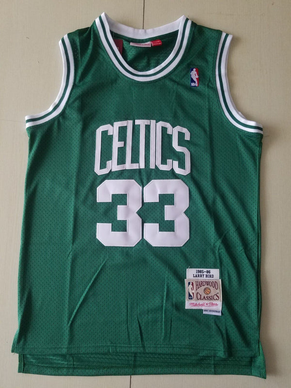 Men's Boston Celtics Larry Bird Green 1985-86 Hardwood Classics Swingman Jersey