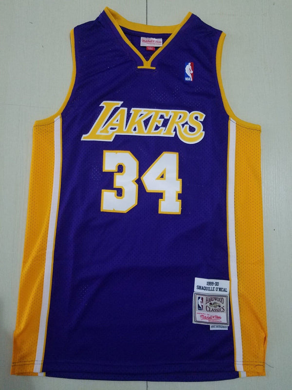 Men's Los Angeles Lakers Shaquille O'Neal #34 Purple 1999-00 Classics Jersey