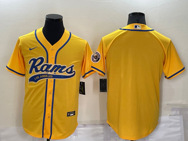 Men's Los Angeles Rams Yellow Blank Jersey