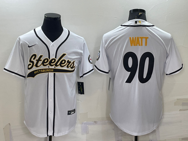 Men's Pittsburgh Steelers T.J. Watt #90 White Game Jersey Joint edition