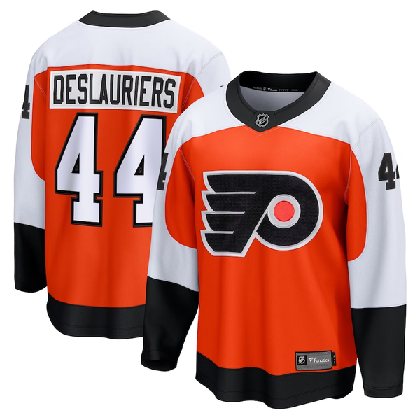 Men's Philadelphia Flyers Nicolas Deslauriers #44 Orange Player Game Jersey