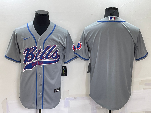 Men's Buffalo Bills Gray Blank Jersey