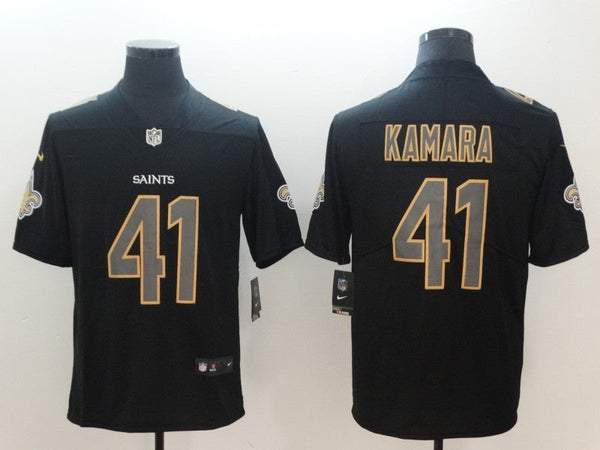 Men's New Orleans Saints Alvin Kamara #41 Black Alternate Game Jersey