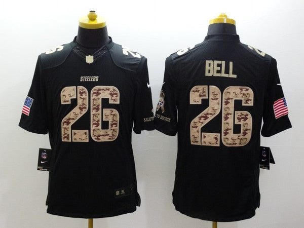 Men's Pittsburgh Steelers LeVeon Bell #26 Black Game Player Jersey