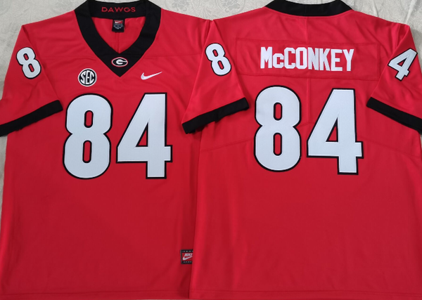 Men's Georgia Bulldogs Ladd McConkey #84 Red Player Game Jersey