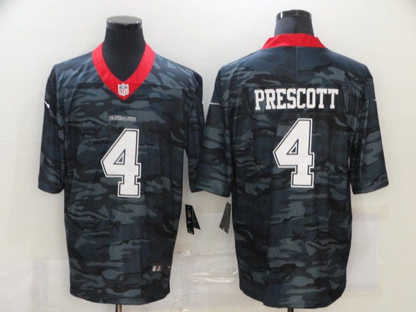 Men's Dallas Cowboys Dak Prescott #4 Gray Camouflage Game Jersey