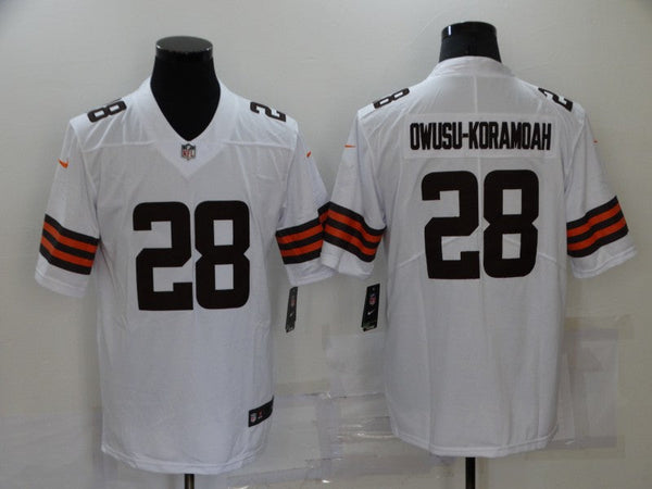 Men's Cleveland Browns Jeremiah Owusu-Koramoah #28 White Game Jersey