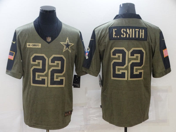 Men's Dallas Cowboys Emmitt Smith #22 Brown Game Player Jersey