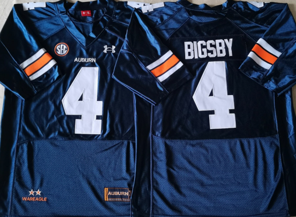 Men's Auburn Tigers Tank Bigsby #4 Navy Player Game Jersey