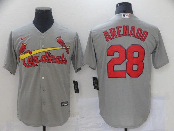 Men's St. Louis Cardinals Nolan Arenado #28 Gray Replica Baseball Jersey